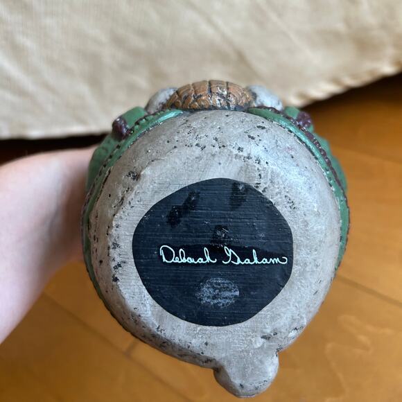 Paper Mache Plaster Easter Bunny Country Primitive RabbitBasket 8” - Picture 11 of 12